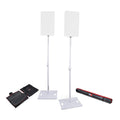 POLARIS Portable Speaker and Lighting Pair Stand Kit with Base Plate, Telescoping Pole, and Carry Bags - White Finish