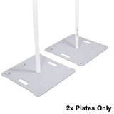 Pair of Polaris Base Plates – 2 Heavy-Duty Speaker Pole Base Plates and Carry Bags in White