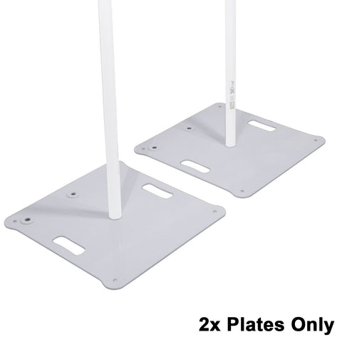 Pair of Polaris Base Plates – 2 Heavy-Duty Speaker Pole Base Plates and Carry Bags in White