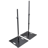 POLARIS Portable Speaker and Lighting Pair Stand Kit with Base Plate, Adjustable Pole, and Carry Bags - Black Finish