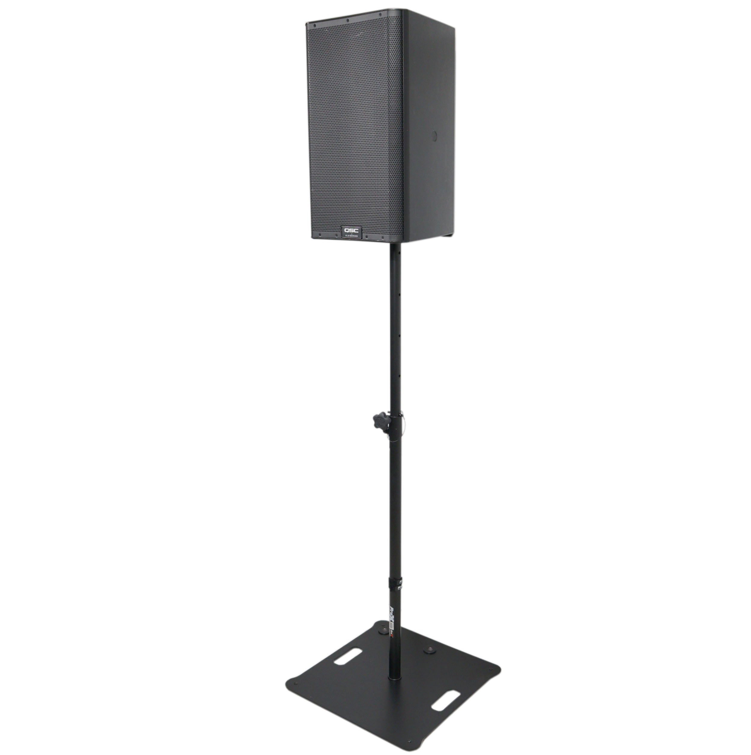 POLARIS Portable Speaker and Lighting Pair Stand Kit with Base Plate, Adjustable Pole, and Carry Bags - Black Finish