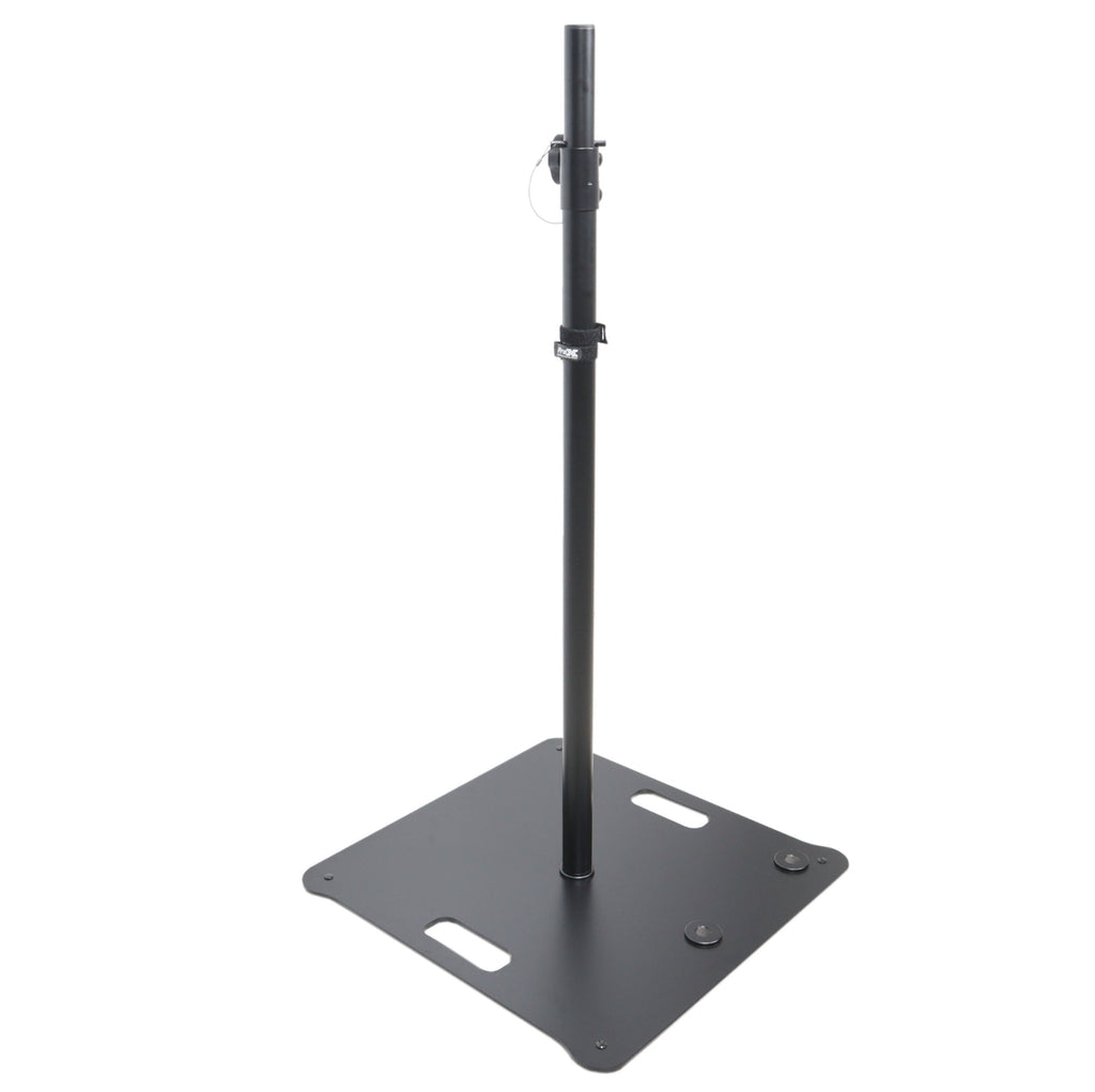 POLARIS Portable Speaker and Lighting Pair Stand Kit with Base Plate, Adjustable Pole, and Carry Bags - Black Finish