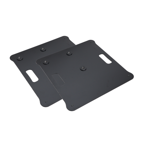 Pair of Polaris Base Plates – 2 Heavy-Duty Speaker Pole Base Plates in Black