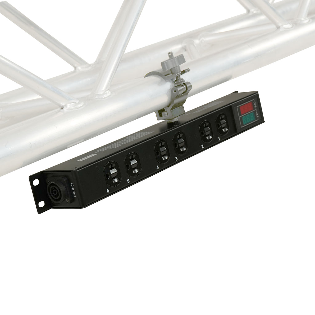TARA 6-Outlet Edison NEMA 5-20R Power Distribution Box with True1 IN/OUT, LED Voltage and Current Display 20A Power Center