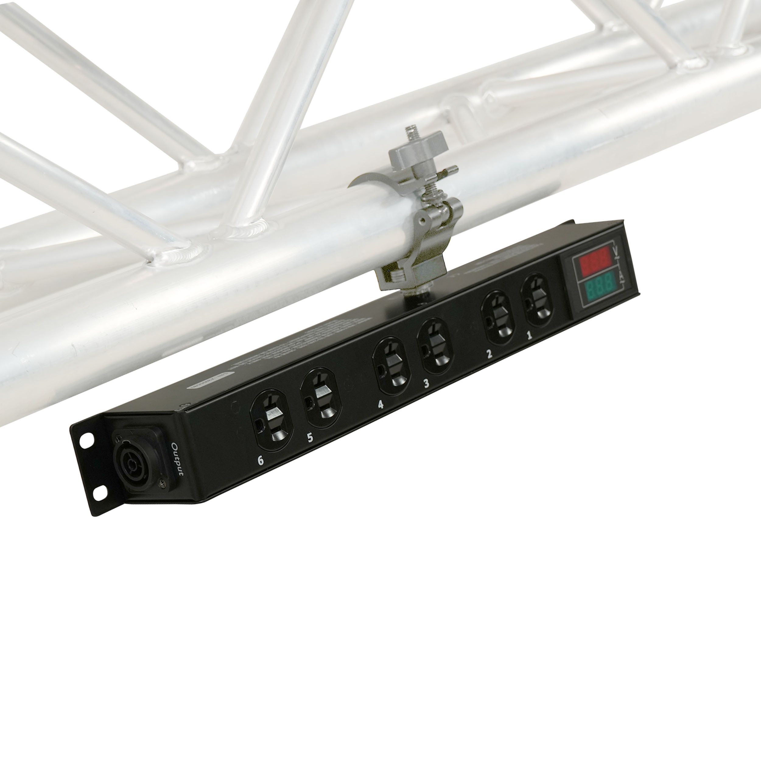 TARA 6-Outlet Edison NEMA 5-20R Power Distribution Box with True1 IN/OUT, LED Voltage and Current Display 20A Power Center