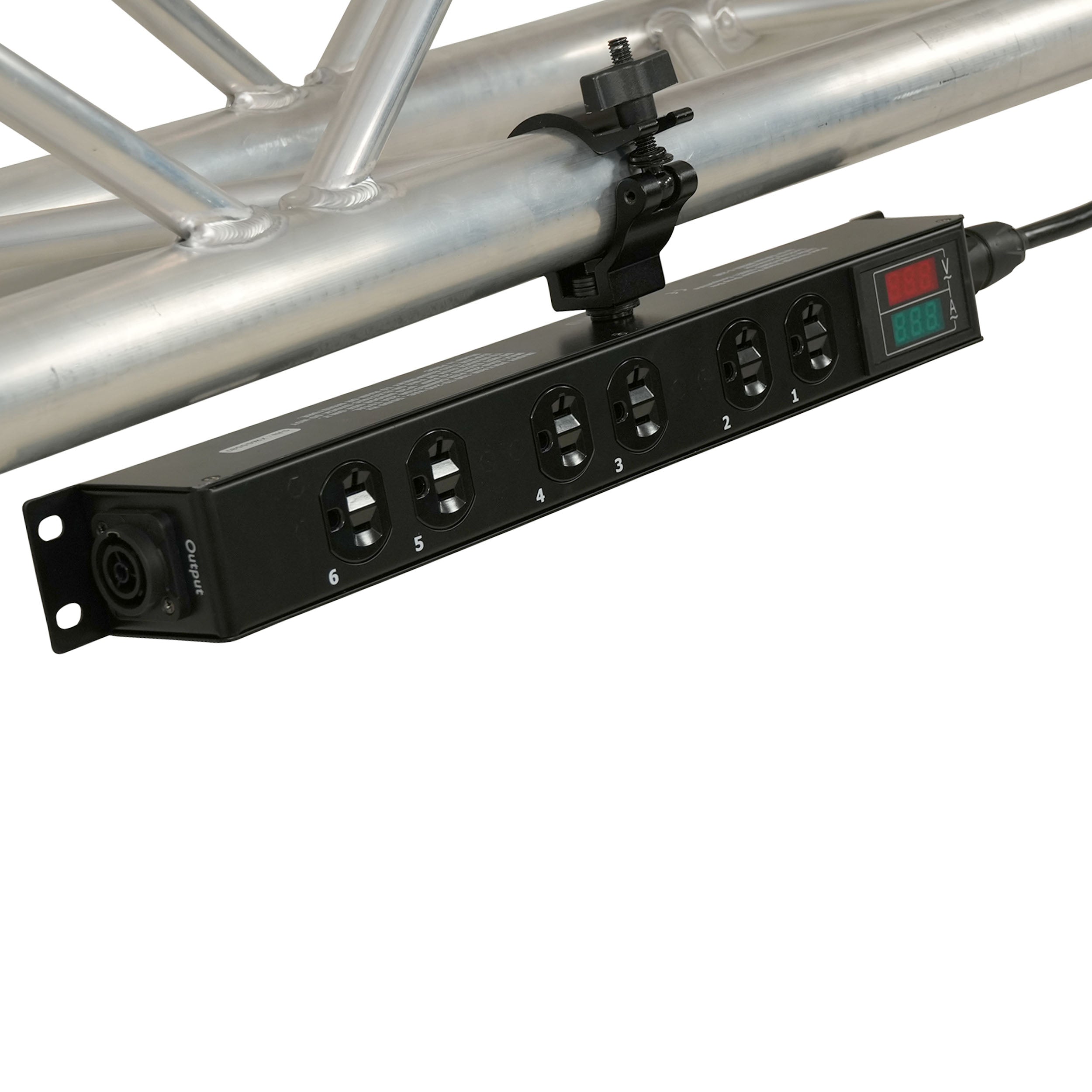 TARA 6-Outlet Edison NEMA 5-20R Power Distribution Box with True1 IN/OUT, LED Voltage and Current Display 20A Power Center