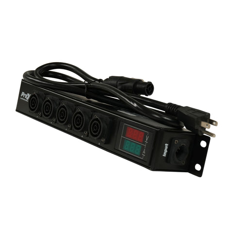 DANA PowerCenter AC to 6X True1 Splitter Outputs - 20A REAN® by NEUTRIK® Connectors w/ V&A Meter