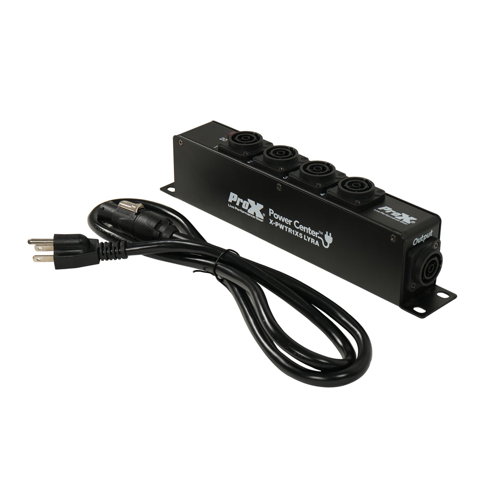 LYRA PowerCenter PowerCON TRUE1 5-Way Power Splitter Box for True1 Power Connection Powers 5 Devices with Power Cord