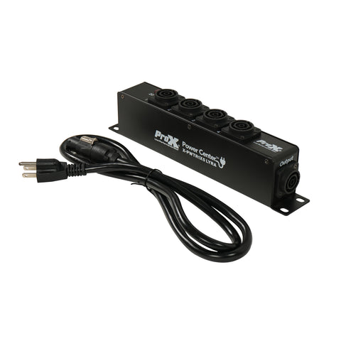 LYRA PowerCenter PowerCON TRUE1 5-Way Power Splitter Box for True1 Power Connection Powers 5 Devices with Power Cord