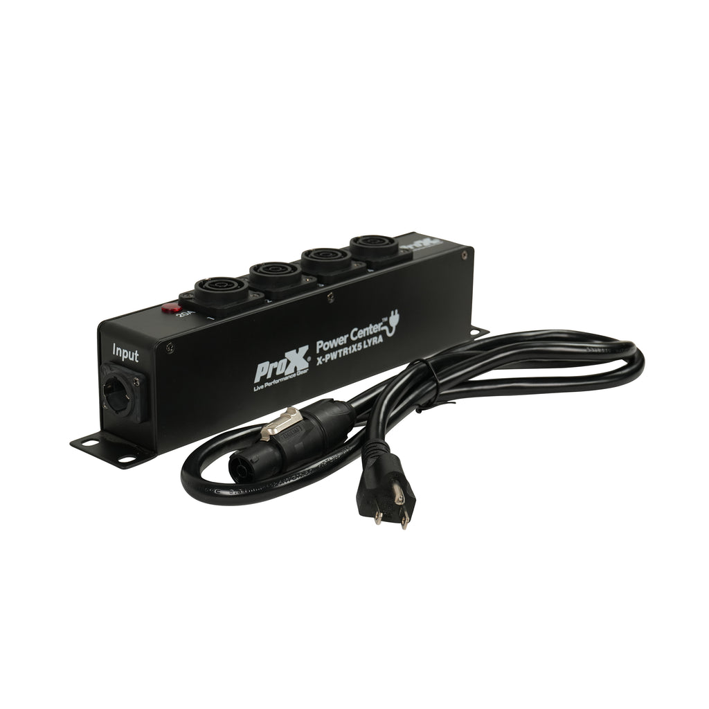 LYRA PowerCenter PowerCON TRUE1 5-Way Power Splitter Box for True1 Power Connection Powers 5 Devices with Power Cord