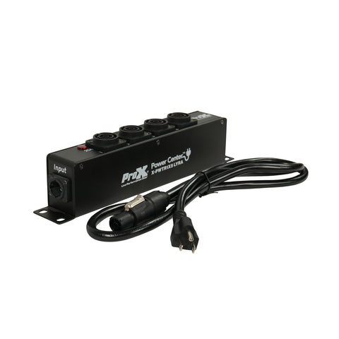 LYRA PowerCenter PowerCON TRUE1 5-Way Power Splitter Box for True1 Power Connection Powers 5 Devices with Power Cord