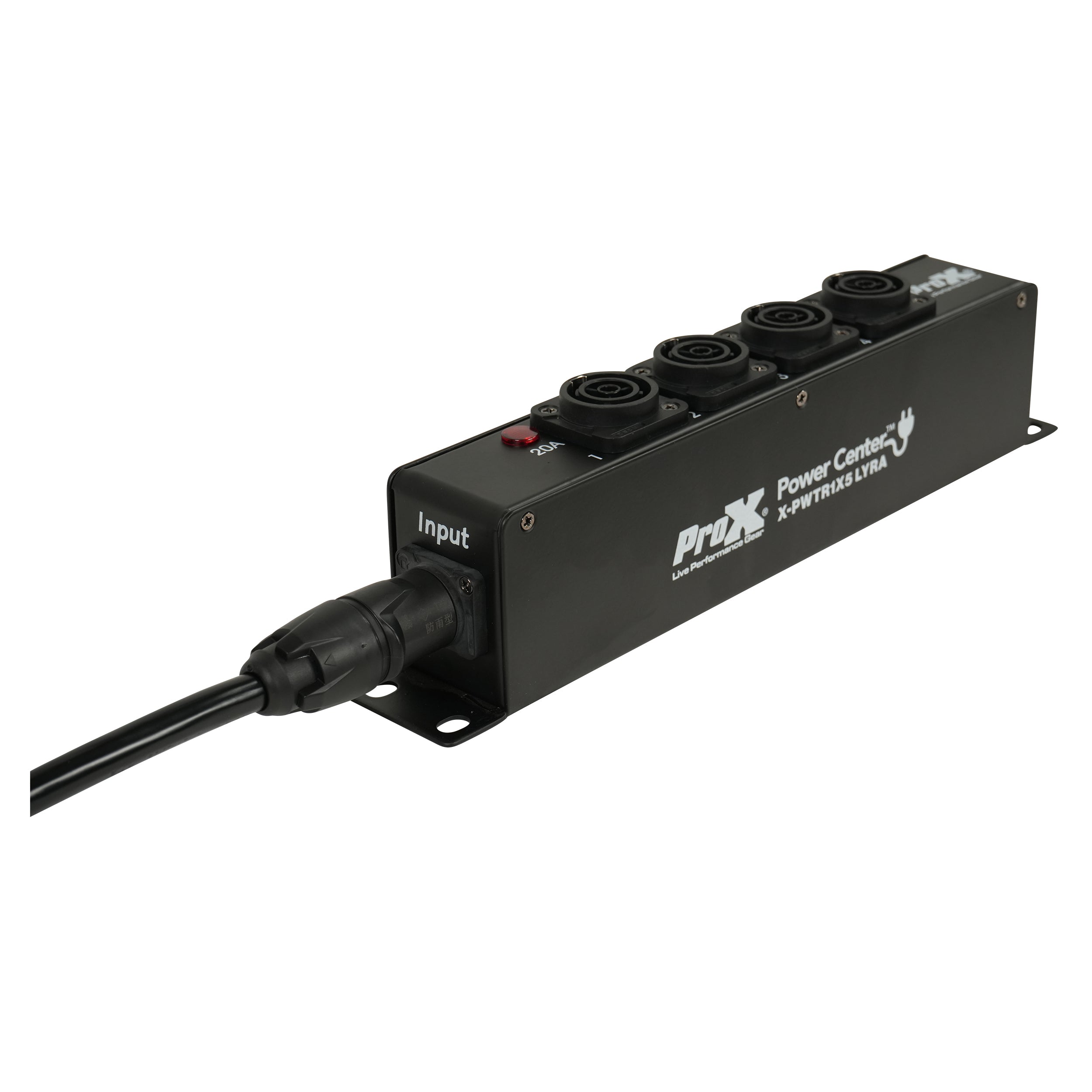 LYRA PowerCenter PowerCON TRUE1 5-Way Power Splitter Box for True1 Power Connection Powers 5 Devices with Power Cord