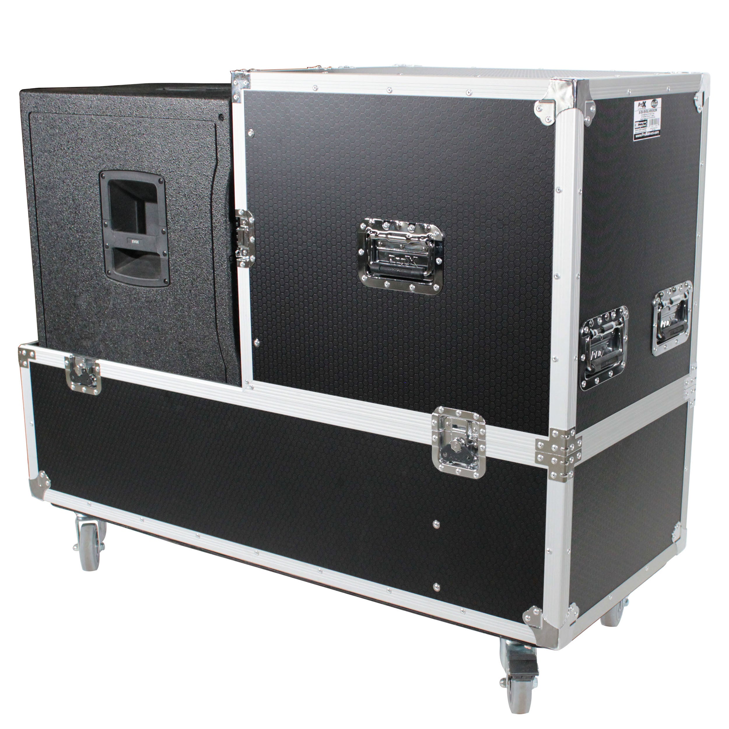 ATA Flight Case for 2x QSC KC12 Compact Arrays Fits Two Speakers and Subwoofers