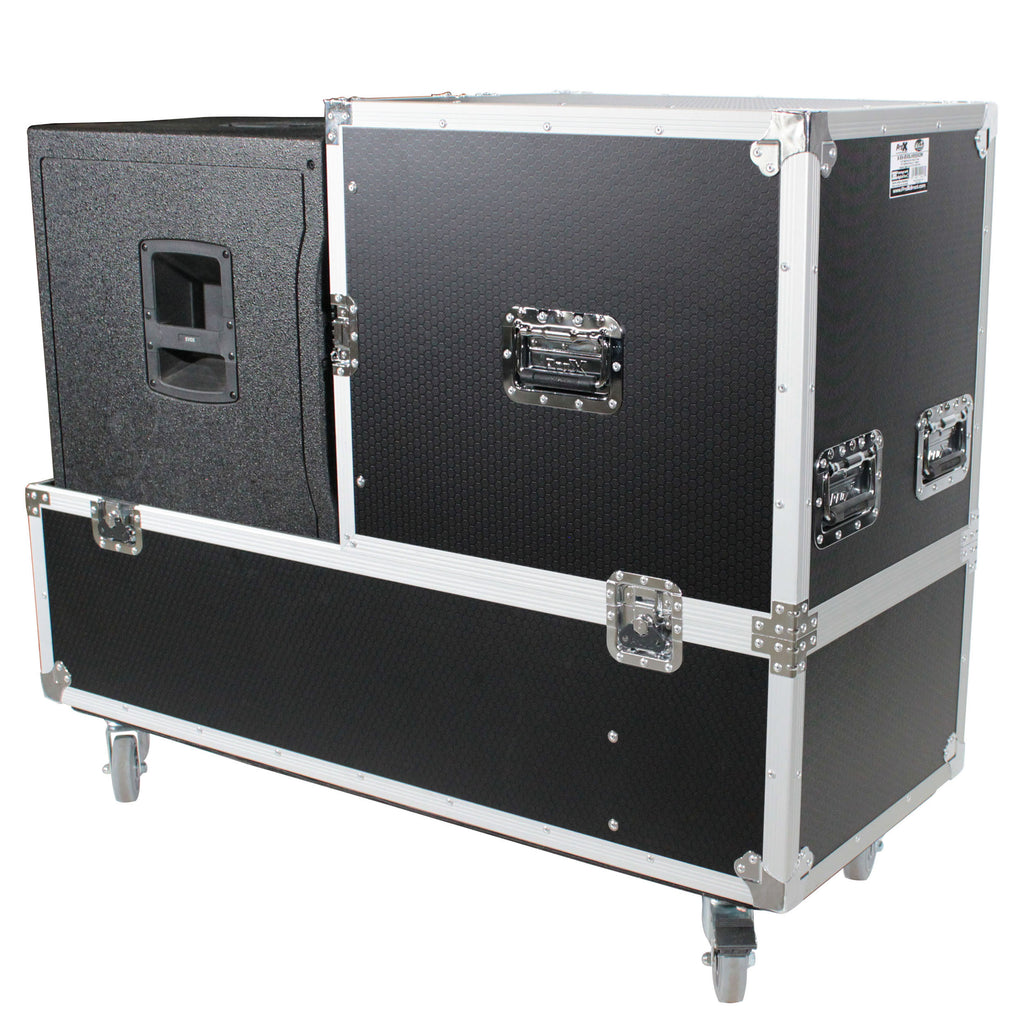 ATA Flight Case for 2x RCF EVOX12 or EV Evolve 50 Compact Arrays Fits Two Speakers and Subwoofers