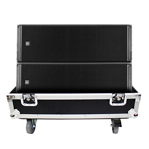 Fits RCF HDL 30-A Line Array Speaker Flight Case W/Wheels (Holds 2 Speakers)