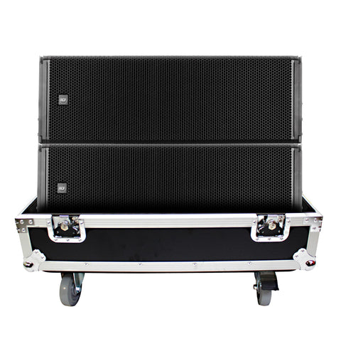 Fits RCF HDL 30-A Line Array Speaker Flight Case W/Wheels (Holds 2 Speakers)