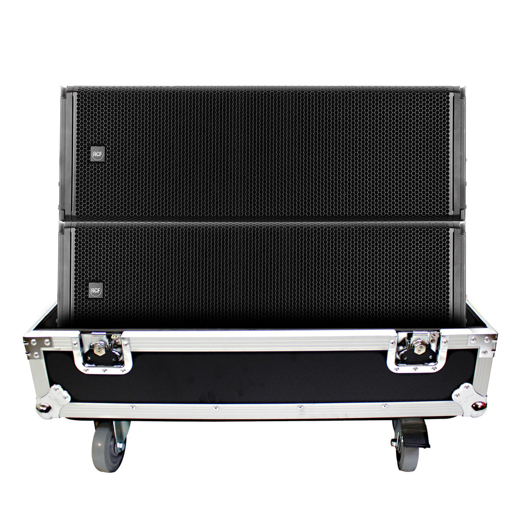 Dual Flight-Road Case for 2 RCF HDL 20-A Line Array Speakers W-Wheels