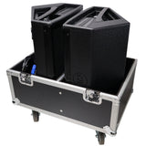 Stage Monitor Flight Case For 2 RCF NX 12-SMA W/4" Wheels
