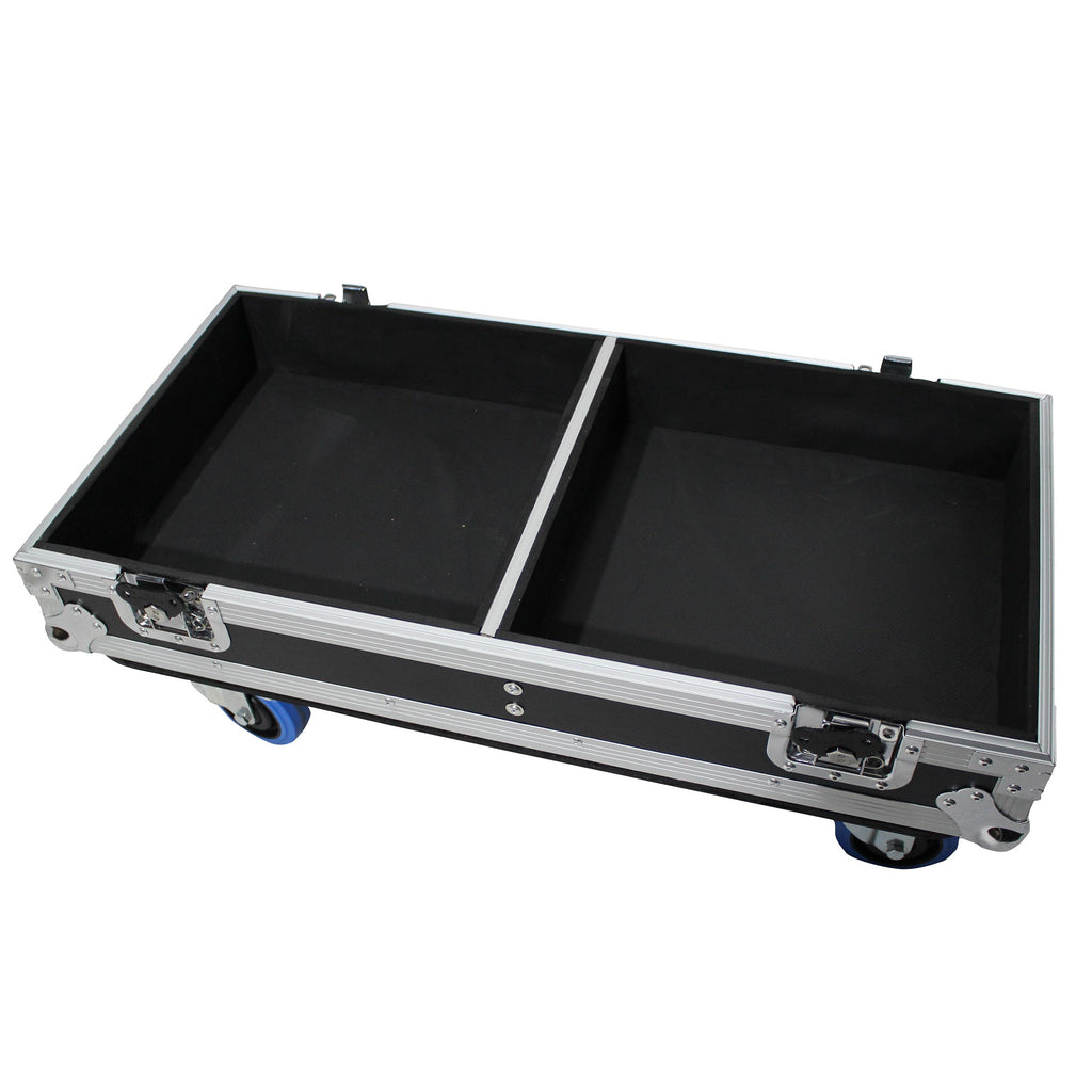 Flight Case for Two RCF ST 15-SMA Stage Monitors W-4 Inch Casters