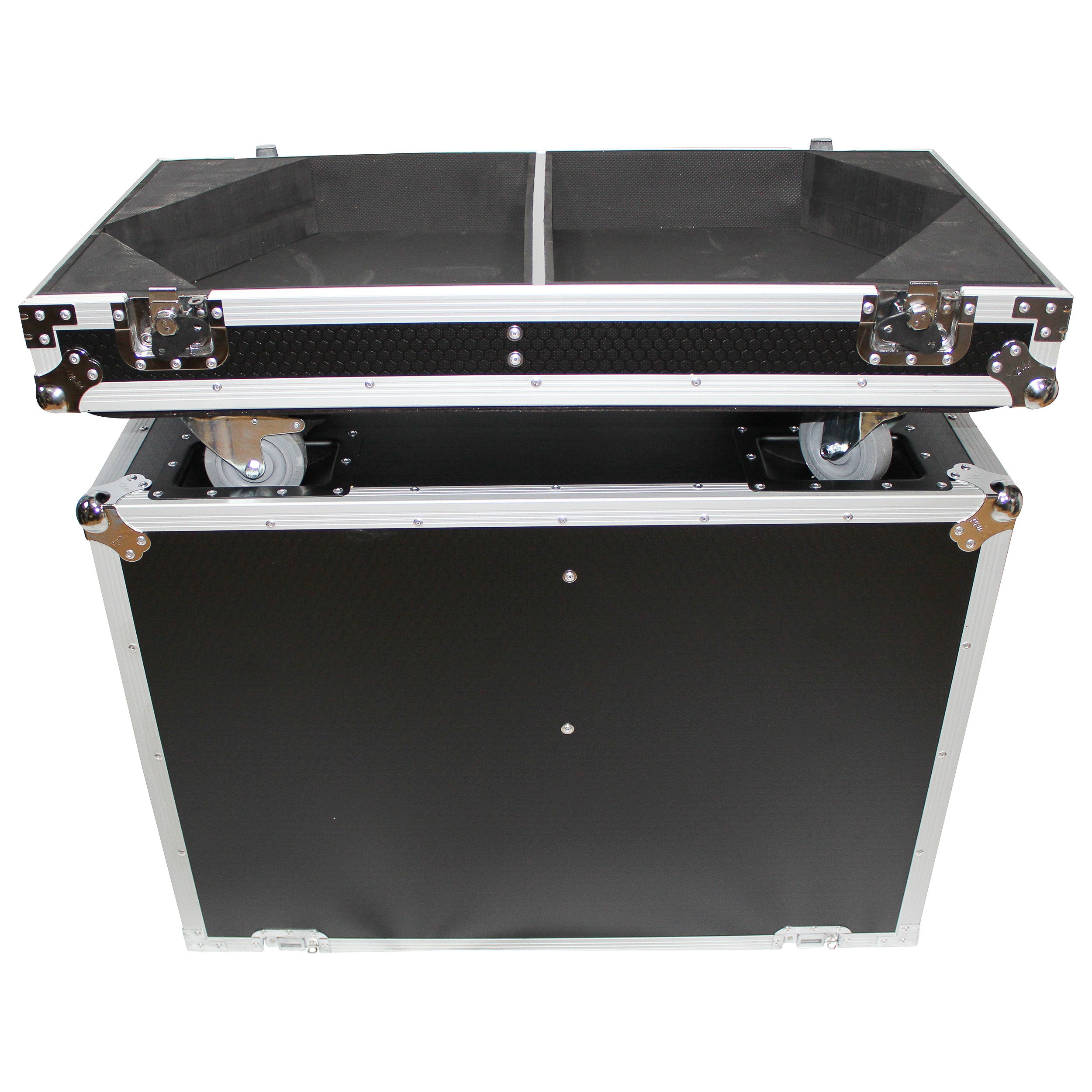 Flight Case for Two RCF-TT25-A II High Definition Two-Way Speakers with 4 Inch Wheels