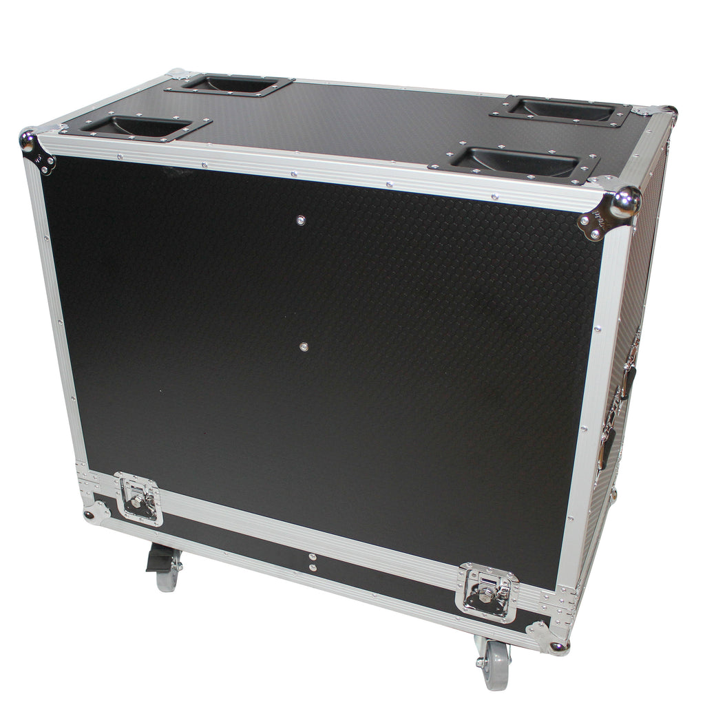 Flight Case for Two RCF-TT25-A II High Definition Two-Way Speakers with 4 Inch Wheels