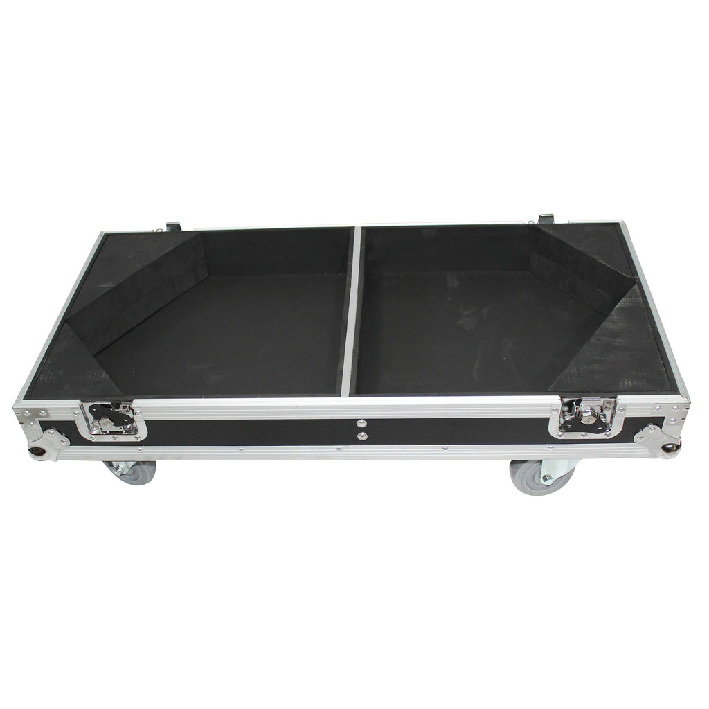 Flight Case for Two RCF-TT25-A II High Definition Two-Way Speakers with 4 Inch Wheels