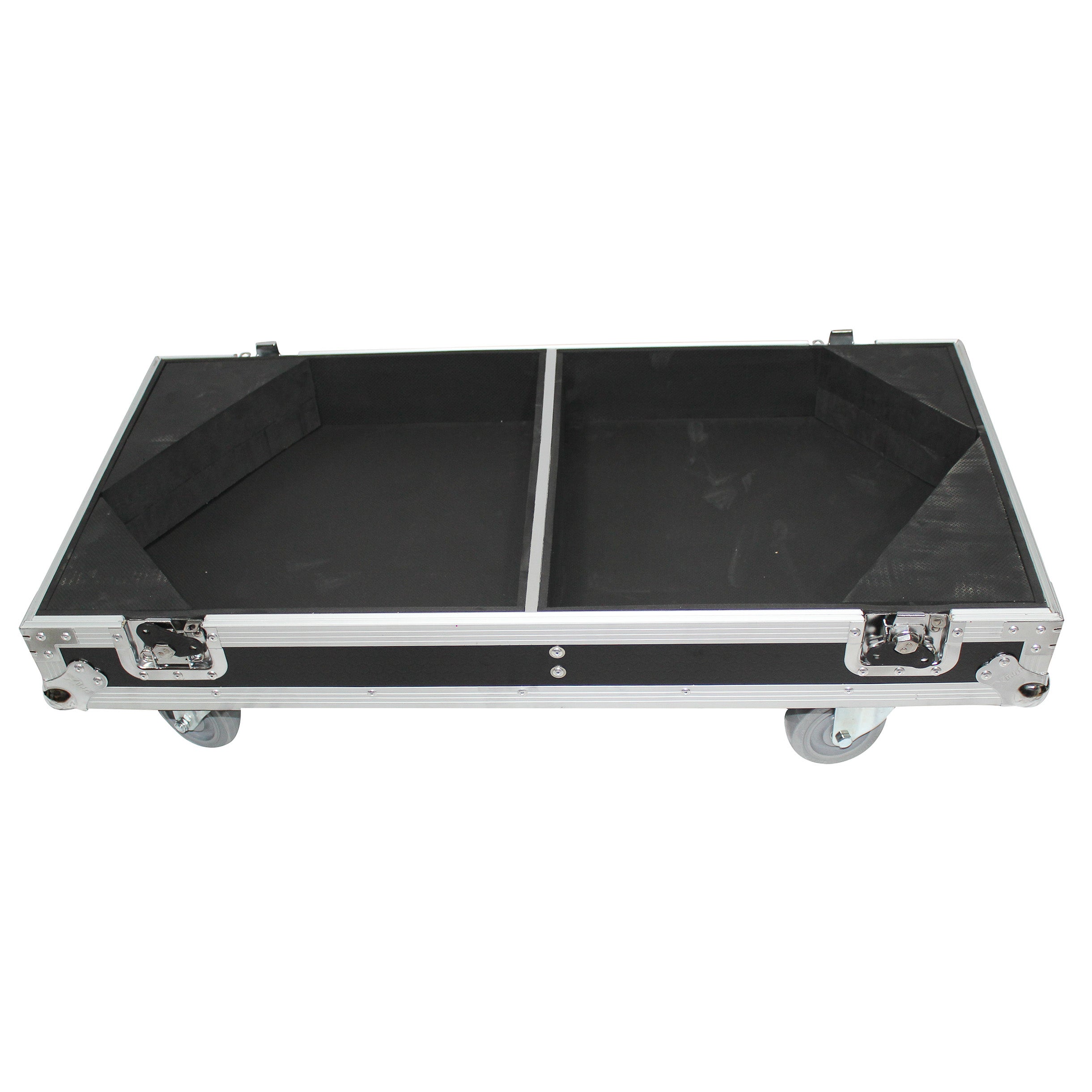 Flight Case for Two RCF-TT25-A II High Definition Two-Way Speakers with 4 Inch Wheels