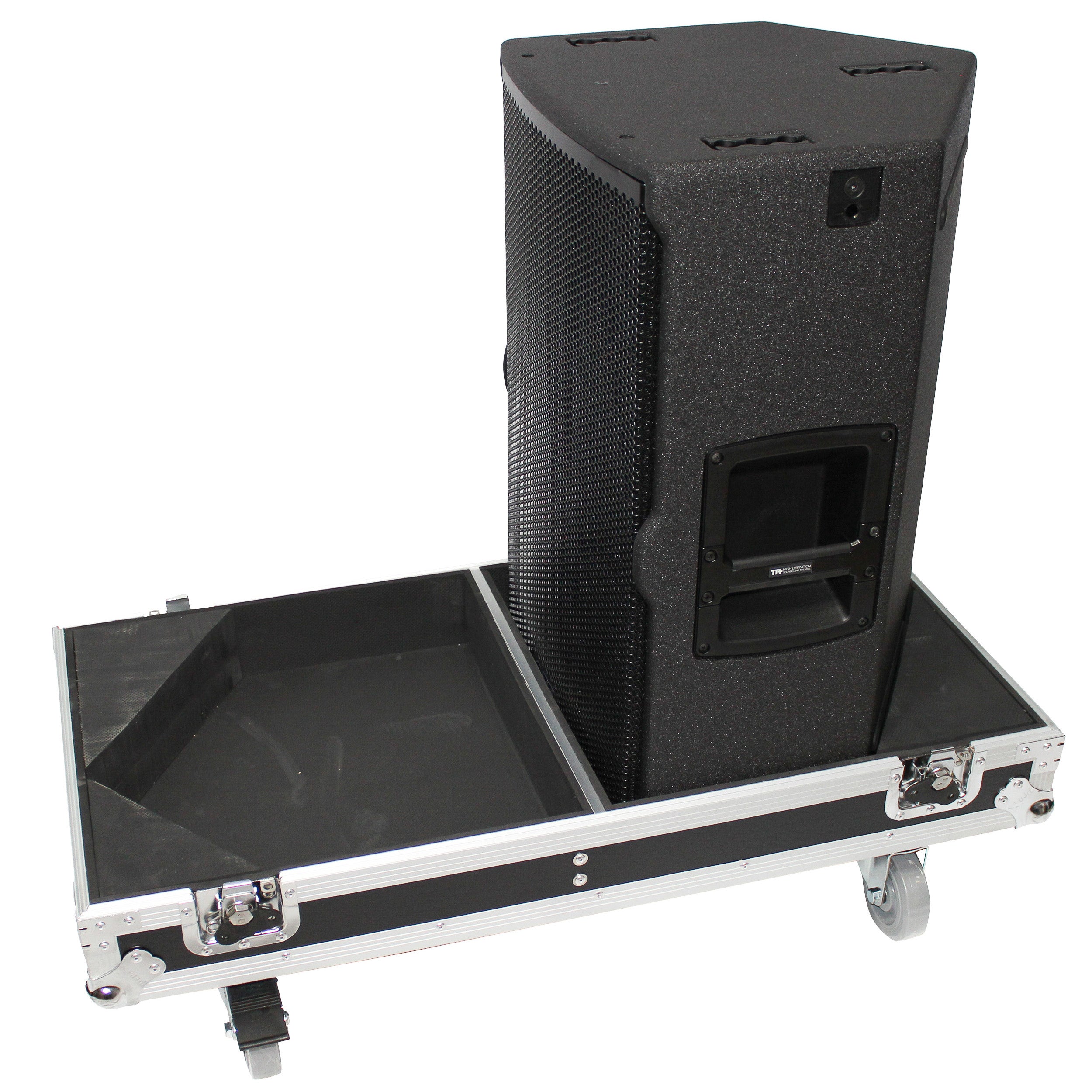 Flight Case for Two RCF-TT25-A II High Definition Two-Way Speakers with 4 Inch Wheels