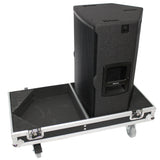 Flight Case for Two RCF-TT25-A II High Definition Two-Way Speakers with 4 Inch Wheels