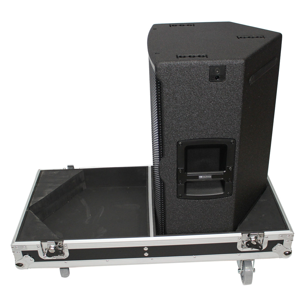 Flight Case for Two RCF-TT25-A II High Definition Two-Way Speakers with 4 Inch Wheels