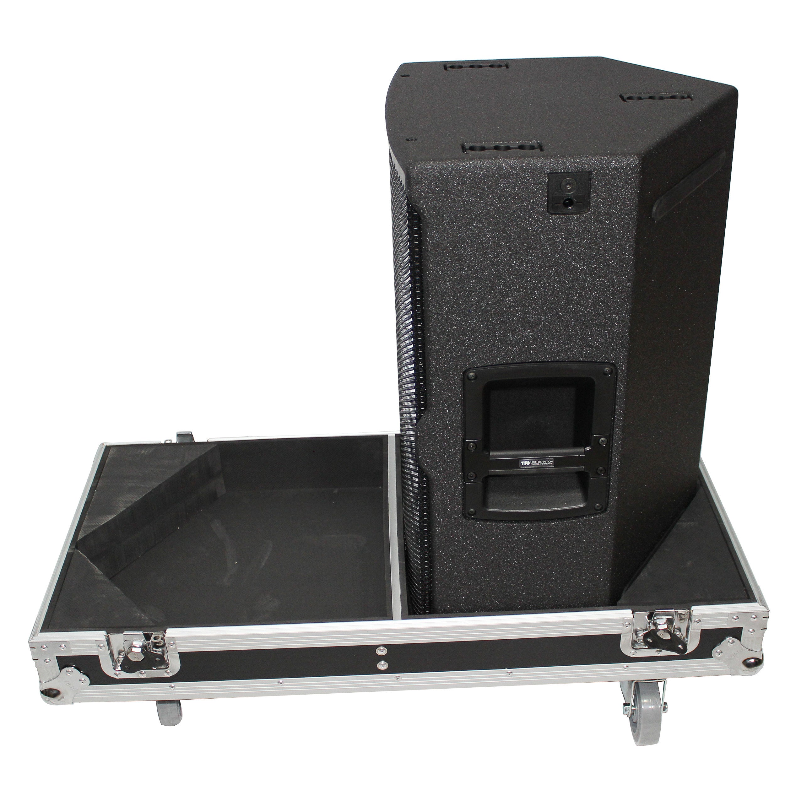 Flight Case for Two RCF-TT25-A II High Definition Two-Way Speakers with 4 Inch Wheels