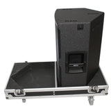 Flight Case for Two RCF-TT25-A II High Definition Two-Way Speakers with 4 Inch Wheels