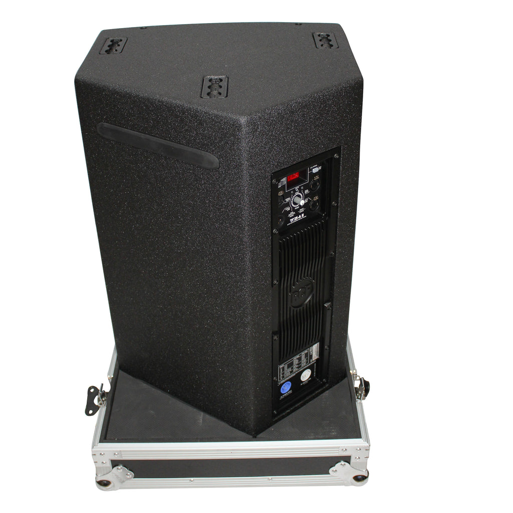 Flight Case for Two RCF-TT25-A II High Definition Two-Way Speakers with 4 Inch Wheels