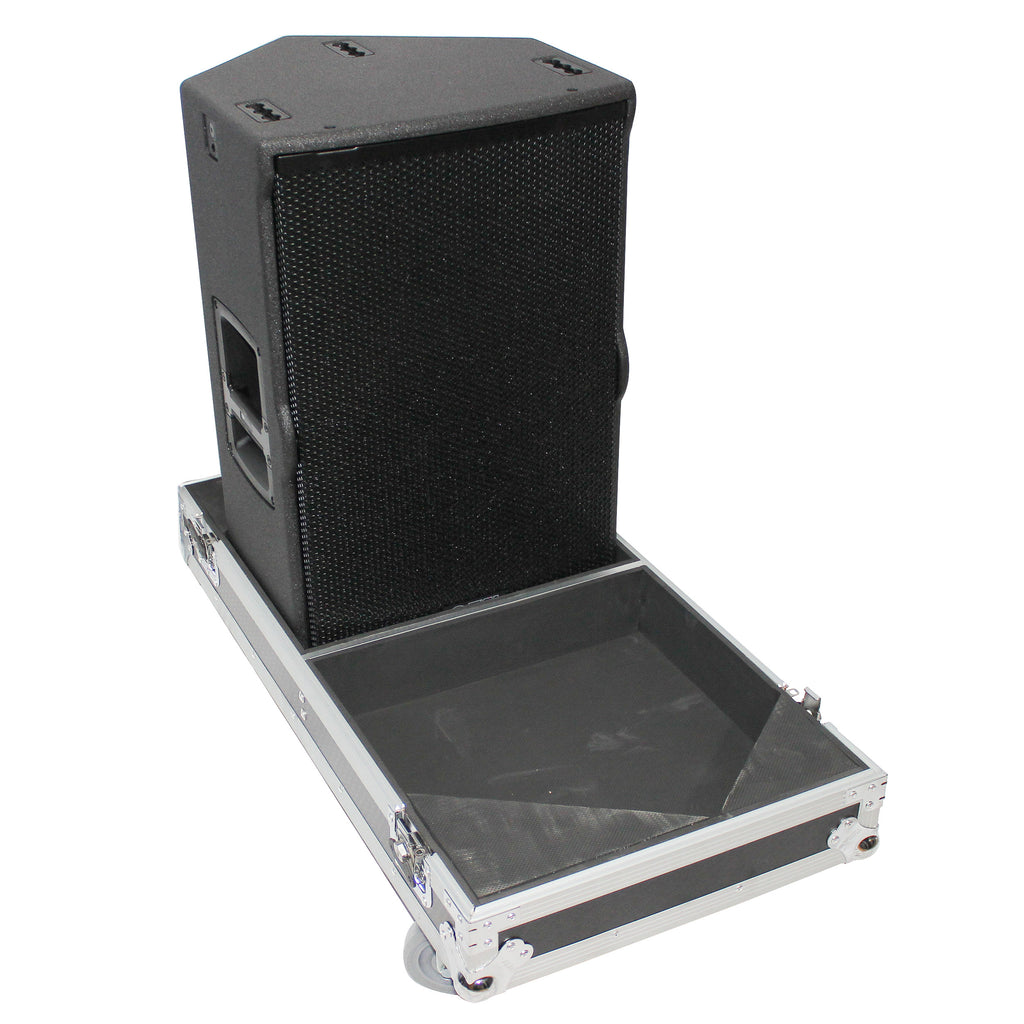 Flight Case for Two RCF-TT25-A II High Definition Two-Way Speakers with 4 Inch Wheels