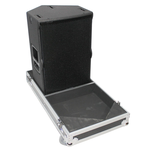 Flight Case for Two RCF-TT25-A II High Definition Two-Way Speakers with 4 Inch Wheels
