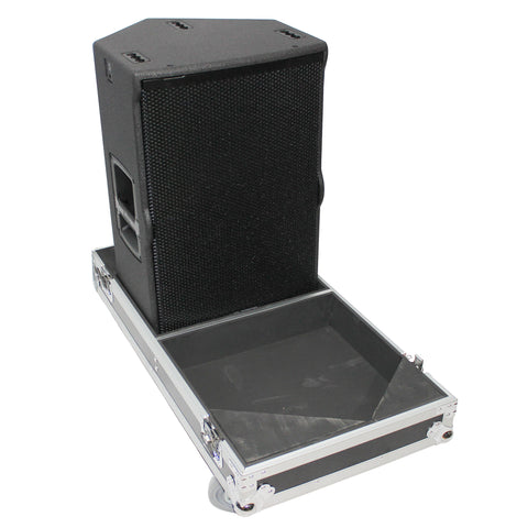 Flight Case for Two RCF-TT25-A II High Definition Two-Way Speakers with 4 Inch Wheels