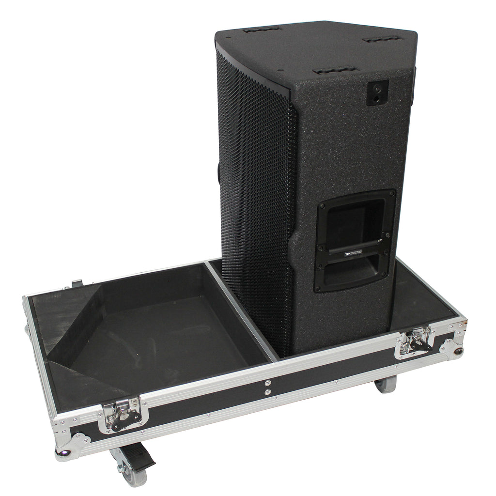 Flight Case for Two RCF-TT25-A II High Definition Two-Way Speakers with 4 Inch Wheels