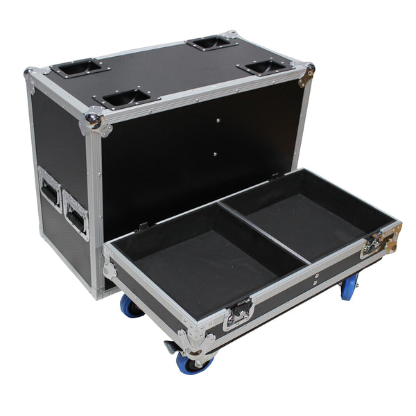 Fits 2x RCF TTL6-A Three-Way Line Array Module Flight Case with 4 inch Wheels
