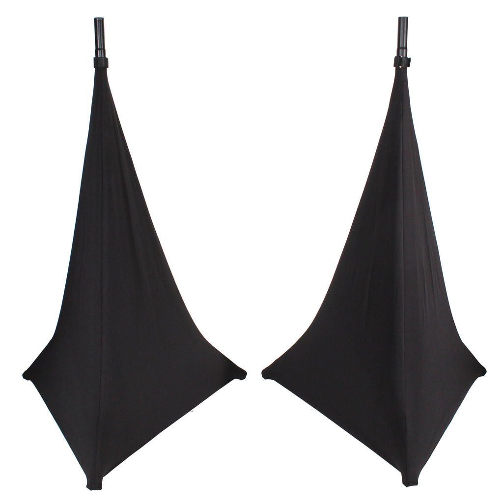 2 Pack Lycra Cover Scrim for Speaker Tripod or Lighting Stand 2 Sided - Black