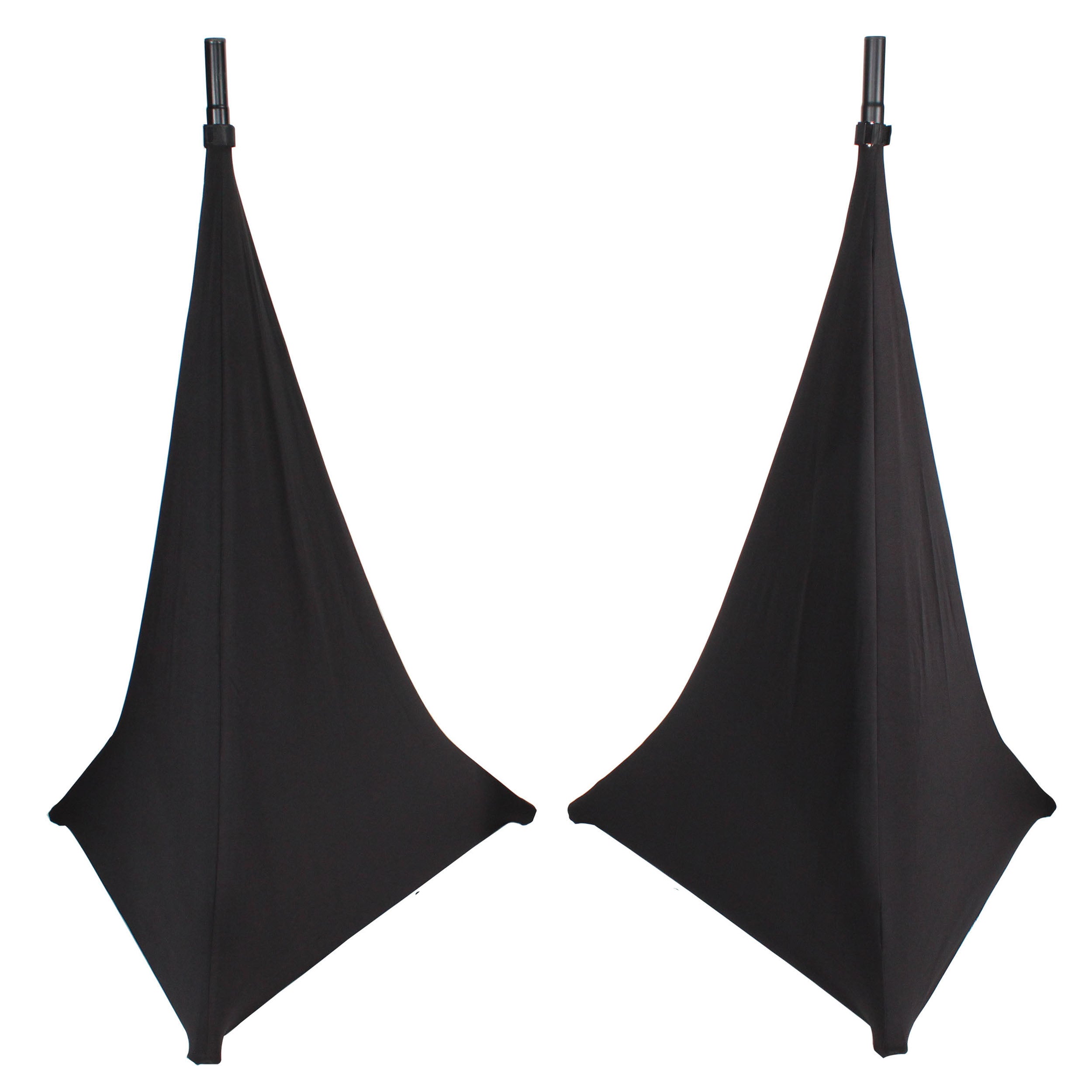 2 Pack Lycra Cover Scrim for Speaker Tripod or Lighting Stand 2 Sided - Black