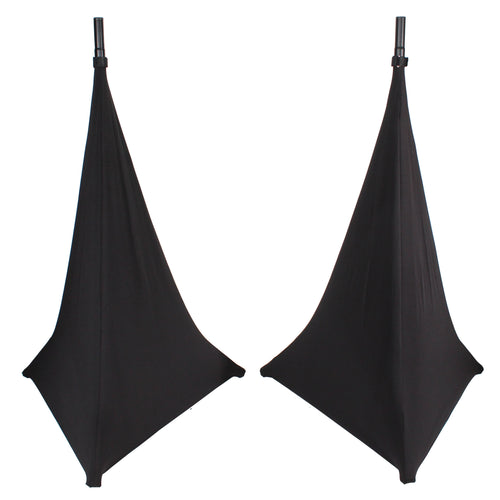 2 Pack Lycra Cover Scrim for Speaker Tripod or Lighting Stand 2 Sided - Black