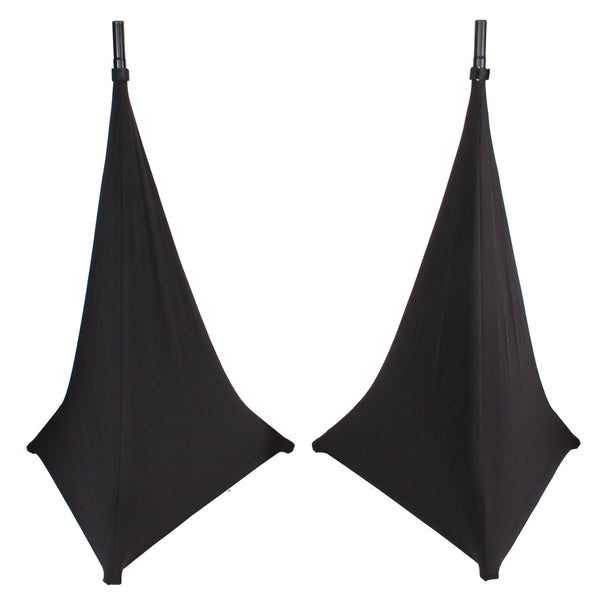 2 Pack Lycra Cover Scrim for Speaker Tripod or Lighting Stand 2 Sided - Black