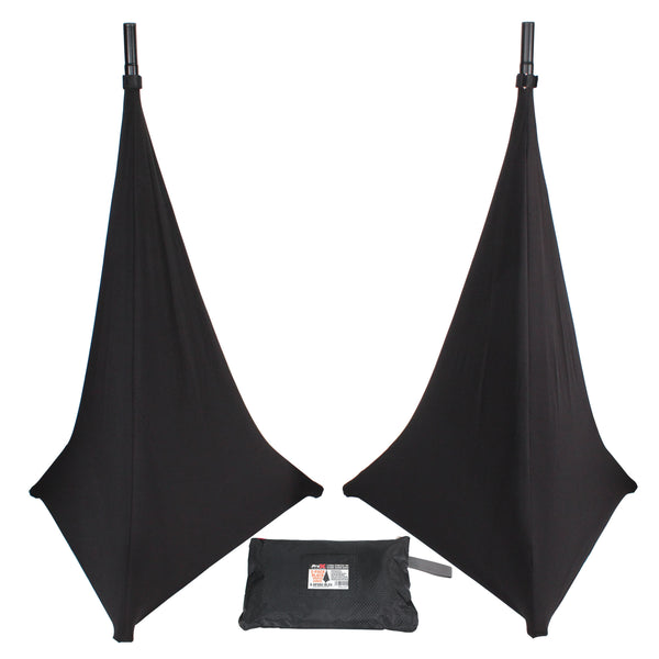 Two-Pack Three Side Speaker Stand Cover Scrim (Black)