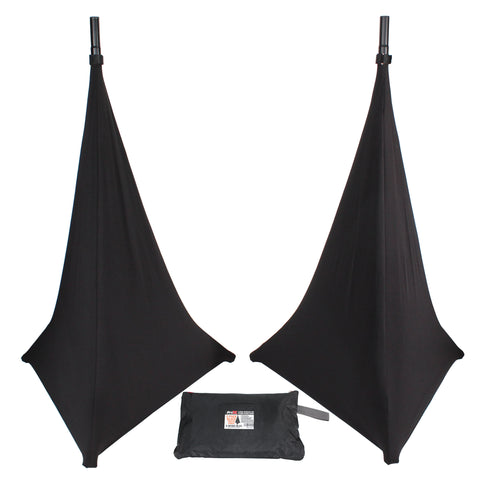 Two-Pack Three Side Speaker Stand Cover Scrim (Black)