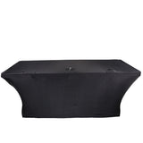 6 Ft. Open Back Spandex Table Cover Scrim - Black