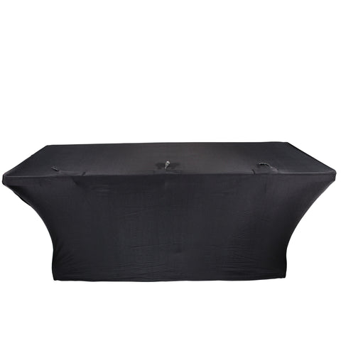6 Ft. Open Back Spandex Table Cover Scrim - Black