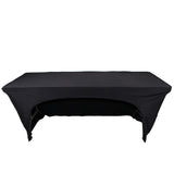 4 Ft. Open Back Spandex Table Cover Scrim - Black