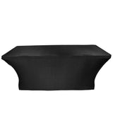 4 Ft. Open Back Spandex Table Cover Scrim - Black