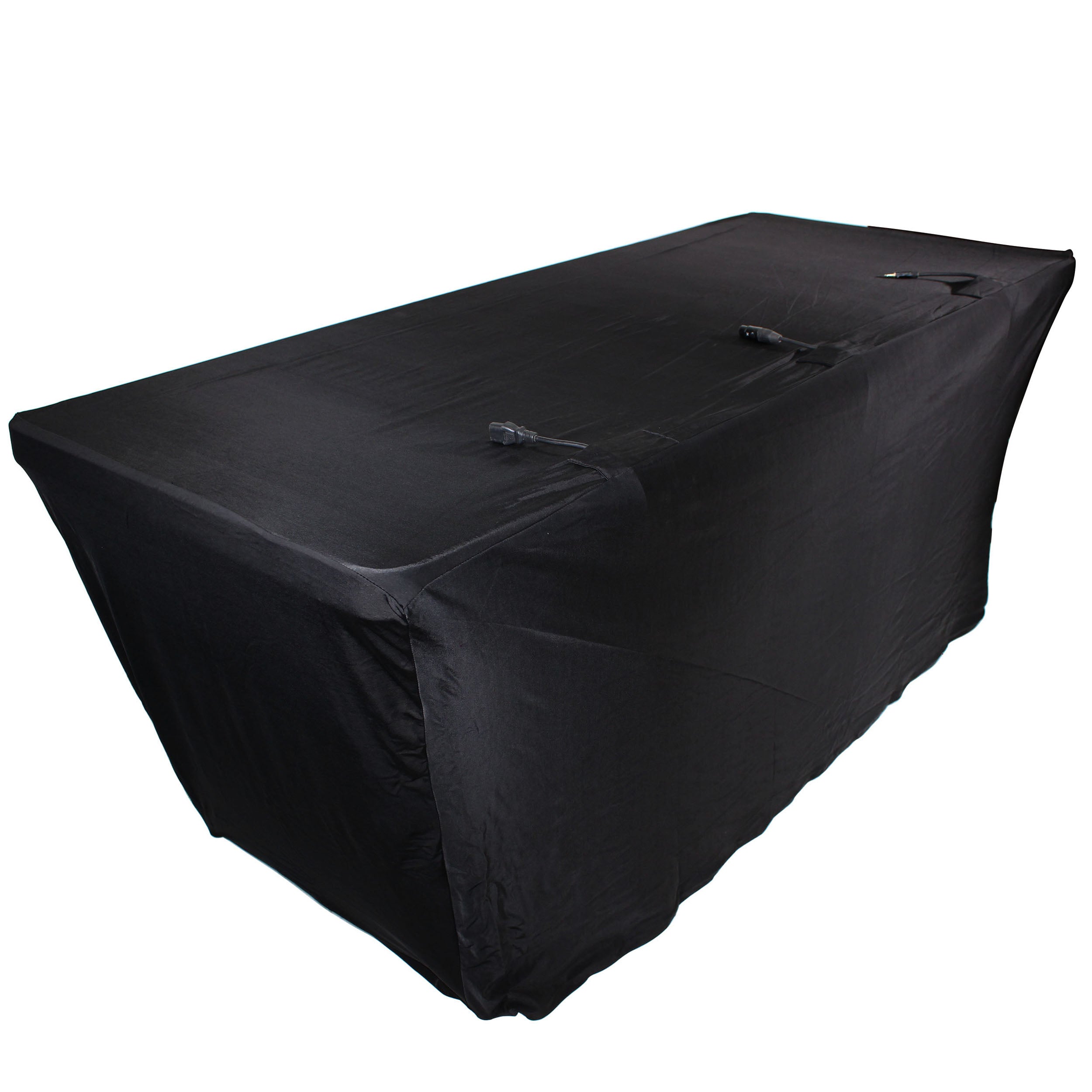 6 Ft. Open Back Spandex Table Cover Scrim - Black