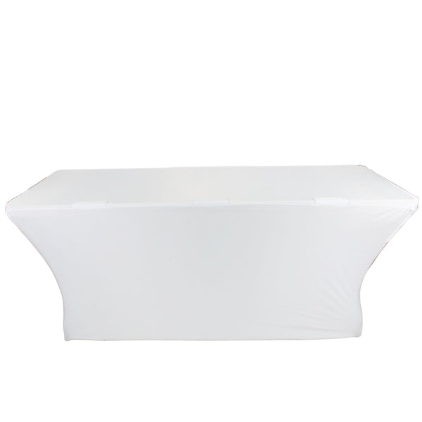4 Ft. Open Back Spandex Table Cover Scrim - White